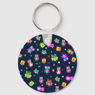 Rainbow owls key ring
