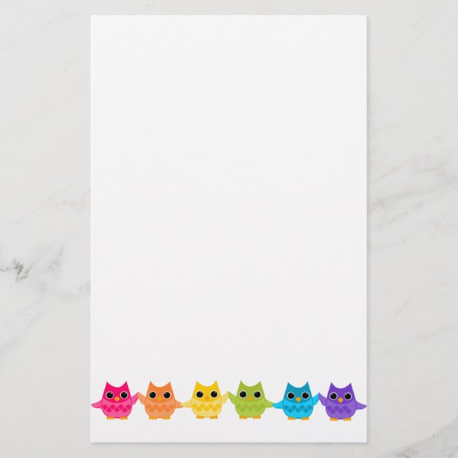 Rainbow Owls Stationery (Front)