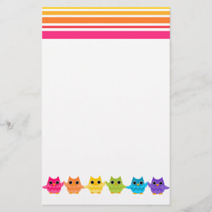 Rainbow Owls Stationery