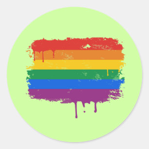 Rainbow Paint Classic Round Sticker