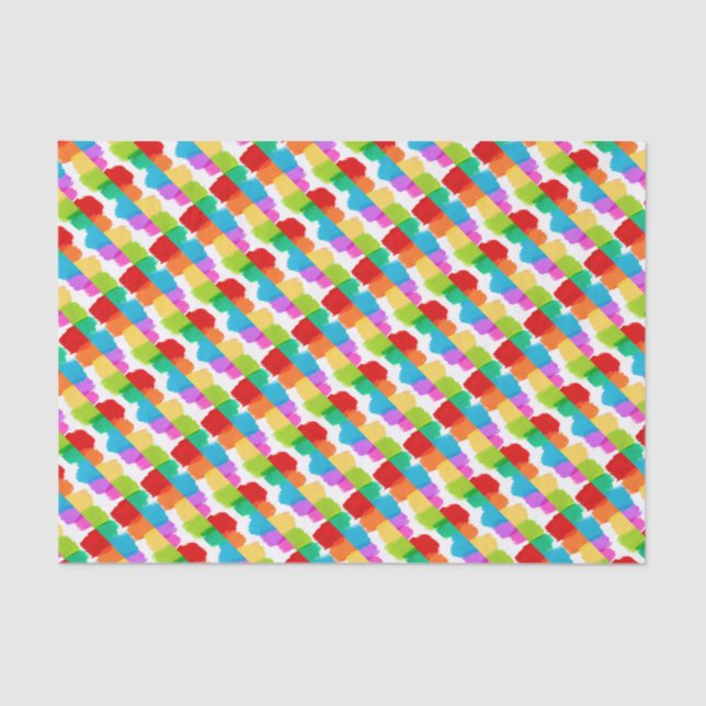 Rainbow paint dabs birthday occasion gift tissue paper (Front)