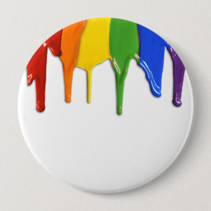 RAINBOW PAINT DRIPPINGS -.png 10 Cm Round Badge