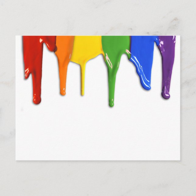 RAINBOW PAINT DRIPPINGS -.png Postcard (Front)