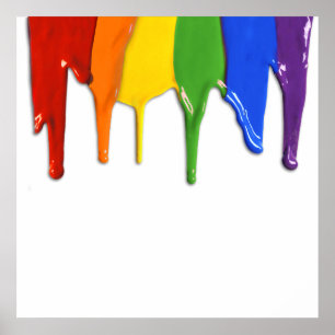 RAINBOW PAINT DRIPPINGS --.png Poster