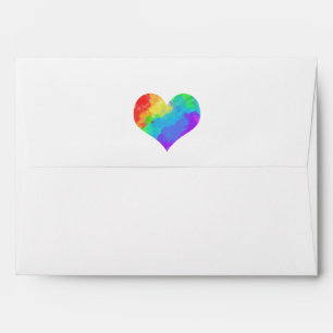Rainbow Paint Heart Envelopes