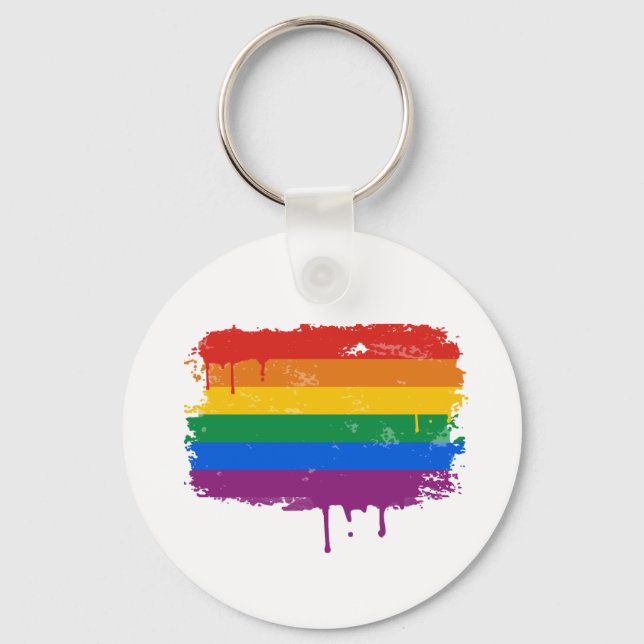 Rainbow Paint Key Ring (Front)