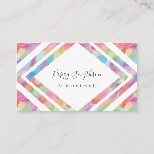 Rainbow Paint Pattern Modern Business Cards (Front)