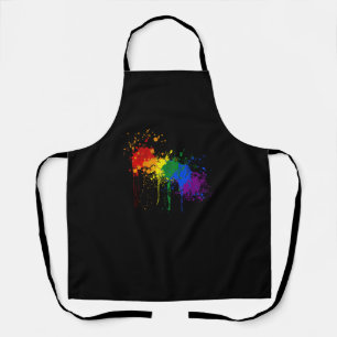 Rainbow Paint Splash Flag LGBT Pride Month T-Shirt Apron