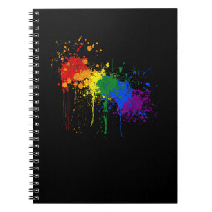 Rainbow Paint Splash Flag LGBT Pride Month T-Shirt Notebook