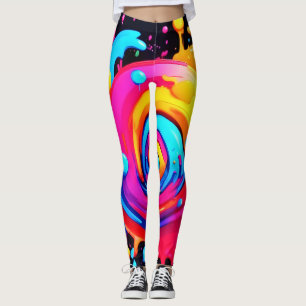 Rainbow Paint Splash Leggings