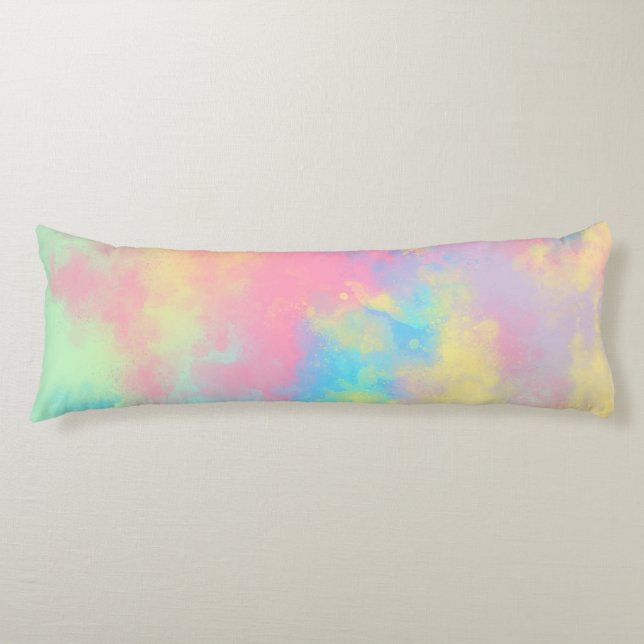 Rainbow Paint Splatter  Body Cushion (Front)