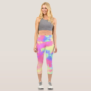 Rainbow Paint Splatter Capri Leggings