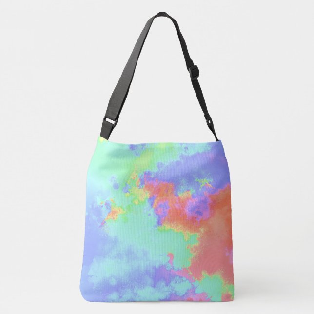 Rainbow Paint Splatter Crossbody Bag (Back)