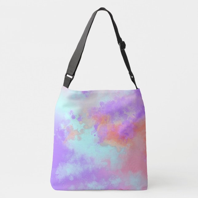 Rainbow Paint Splatter Crossbody Bag (Back)