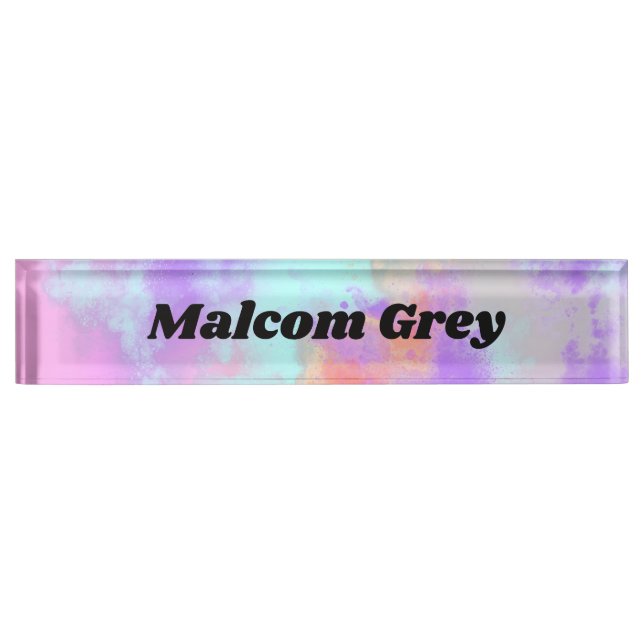 Rainbow Paint Splatter effect Nameplate (Front)