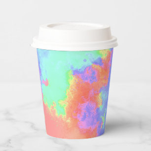 Rainbow Paint Splatter effect Paper Cups