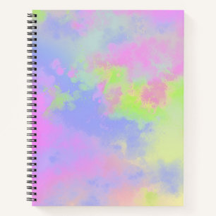 Rainbow Paint Splatter effect Pink Blue Green Notebook