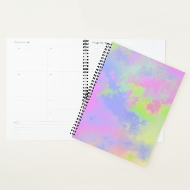 Rainbow Paint Splatter effect pink  blue green Planner (Display)