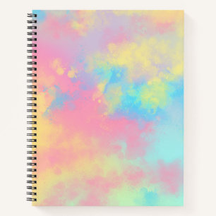 Rainbow Paint Splatter effect Pink Blue yellow Notebook