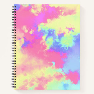 Rainbow Paint Splatter effect pink yellow blue Notebook