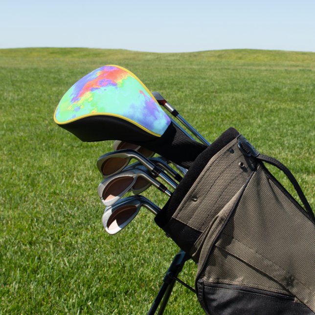 Rainbow Paint Splatter  Golf Head Cover (In Situ)