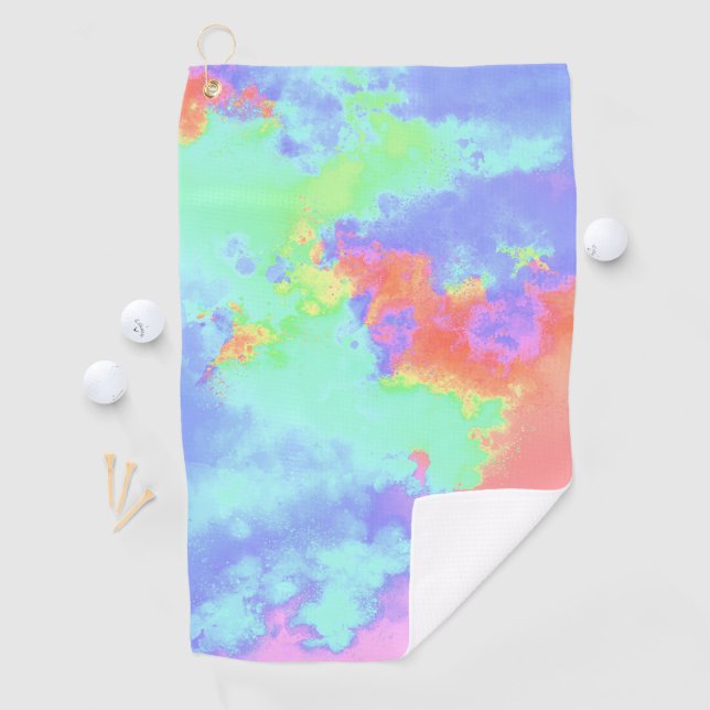 Rainbow Paint Splatter  Golf Towel (InSitu)
