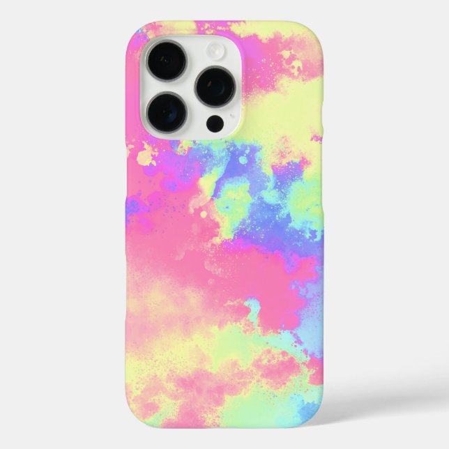 Rainbow Paint Splatter iPhone 16 Case  (Back)
