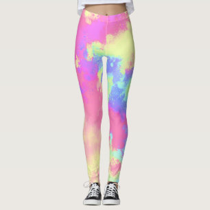 Rainbow Paint Splatter Leggings