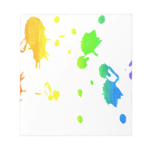 Rainbow paint-splatter notepad