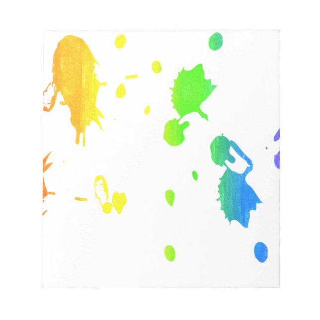Rainbow paint-splatter notepad (Front)