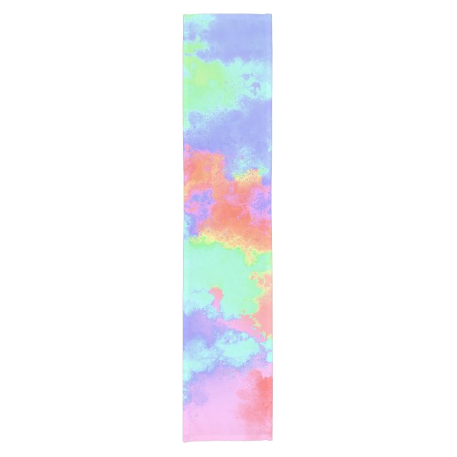 Rainbow Paint Splatter  Short Table Runner (Front)
