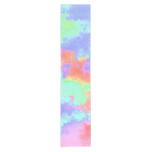Rainbow Paint Splatter Short Table Runner