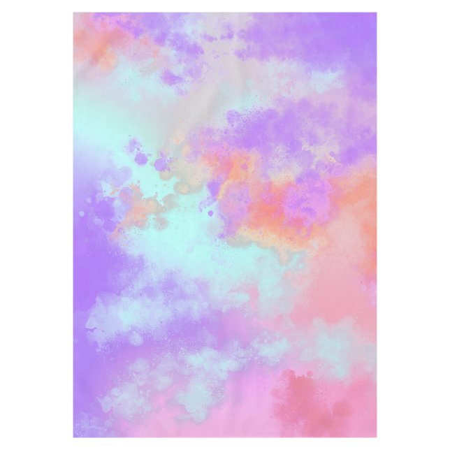 Rainbow Paint Splatter  Tablecloth (Front)