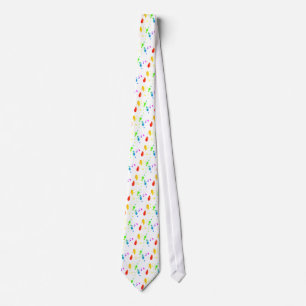 Rainbow paint-splatter tie
