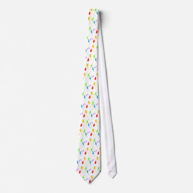 Rainbow paint-splatter tie (Front)