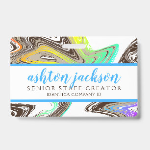 rainbow paint strokes COMPANY ID BADGE