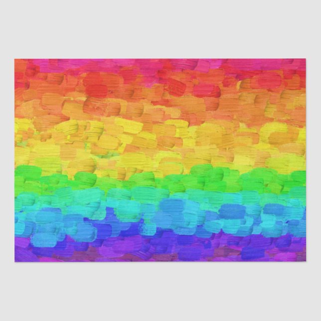Rainbow Paint Strokes Tissue Paper (Front)