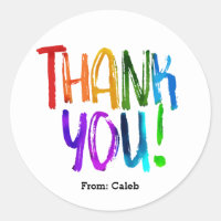 Rainbow Paint Thank You Birthday Party Favour