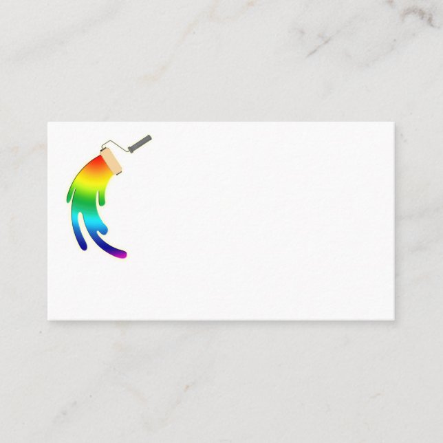 Rainbow Paintbrush Logo Card for Painting Business (Front)