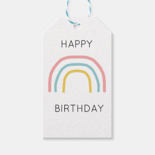 Rainbow Painting Birthday Gift Tags