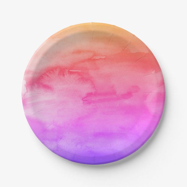 Rainbow Painting Ombre Paper Plate (Front)