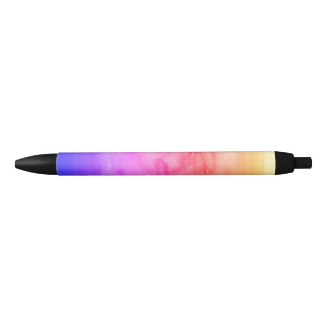 Rainbow Painting Texture Pattern Beach Black Ink Pen (Front)