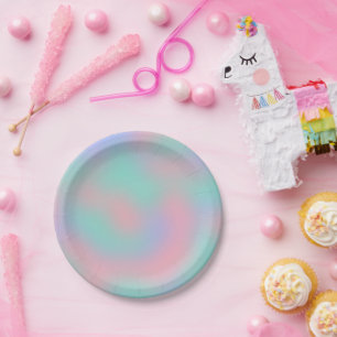 Rainbow Painting Texture Pattern Paper Plate