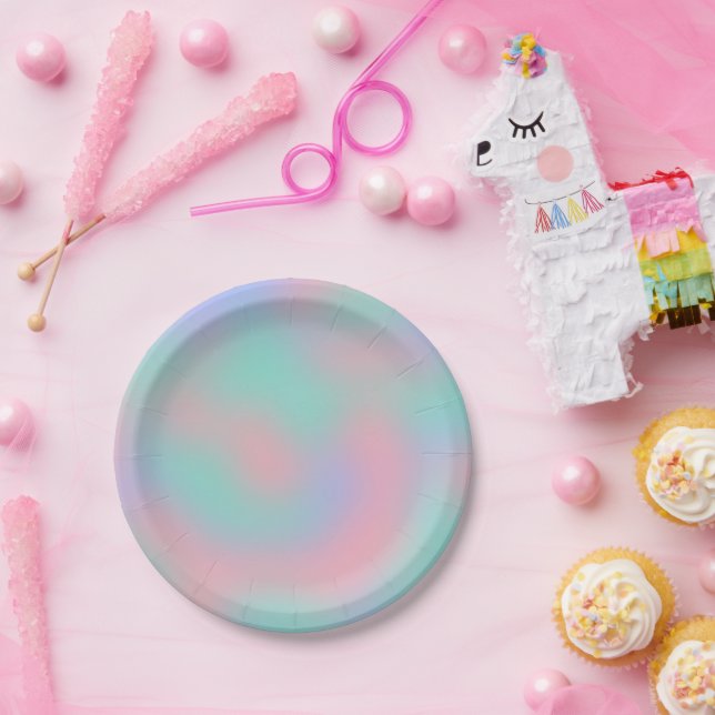 Rainbow Painting Texture Pattern  Paper Plate (Party)