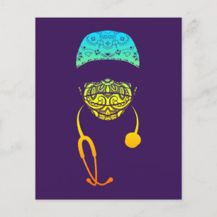 rainbow paisley med mask