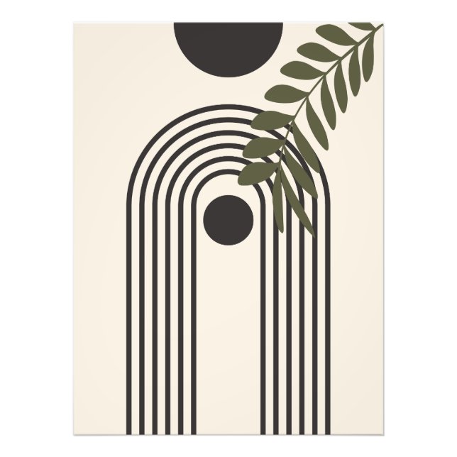 Rainbow Palm Leaf Sun, Boho Abstract Geometric Art Photo Print (Front)
