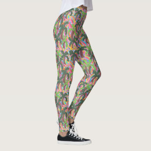 Rainbow Palm Tree Party Print Leggings