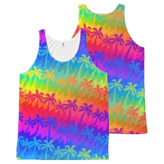 Rainbow palm trees All-Over print tank top