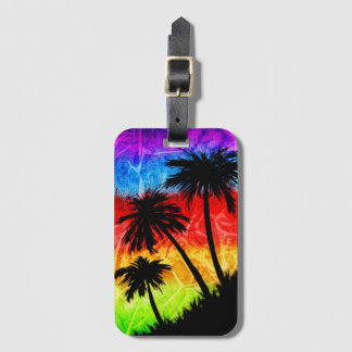Rainbow Palm Trees Luggage Tag