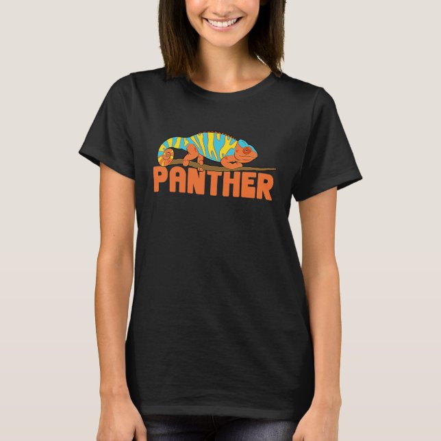 Rainbow panther chameleon reptile lover for a Herp T-Shirt (Front)